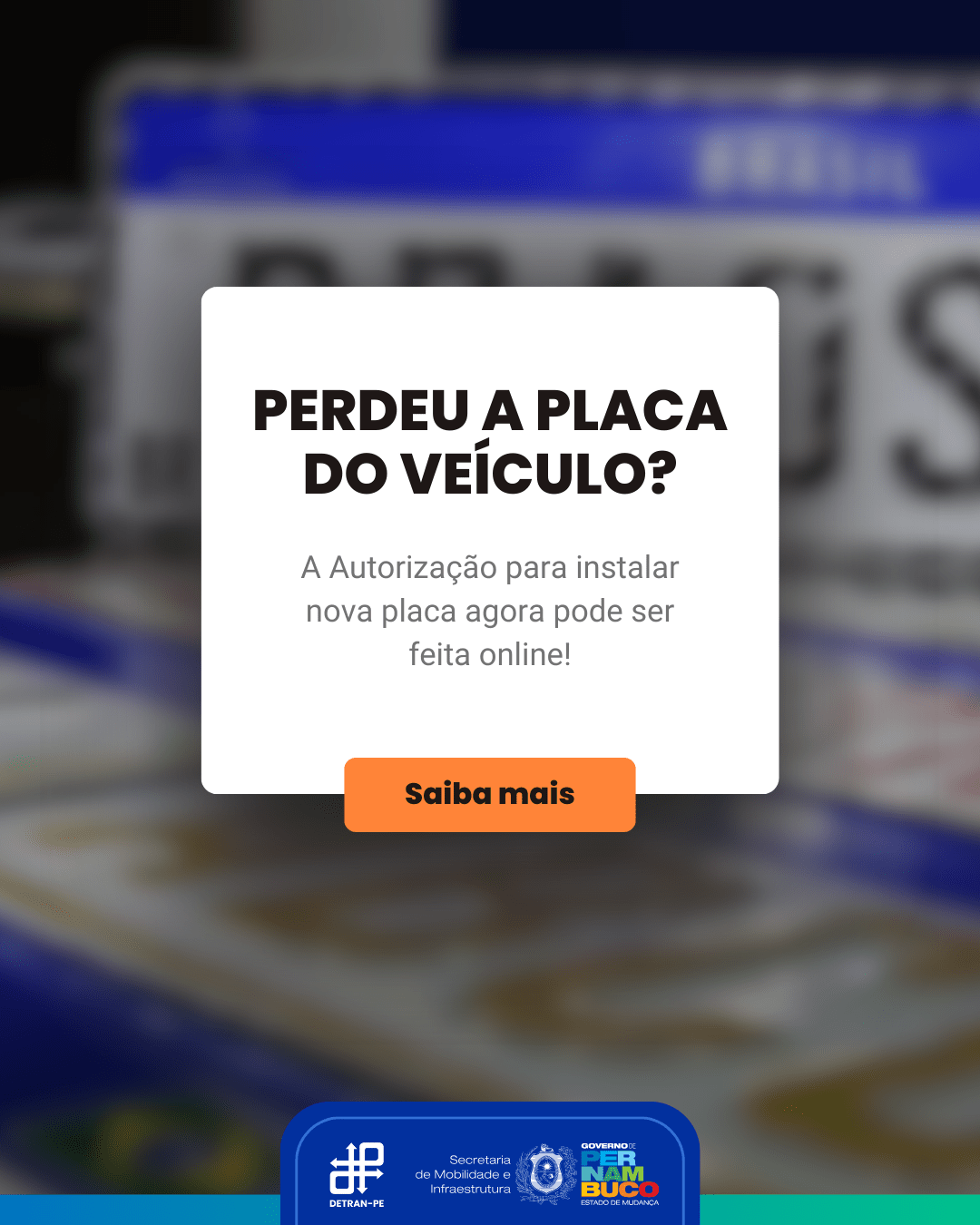 Matéria sobre recuperação da placa Mercosul após perda.