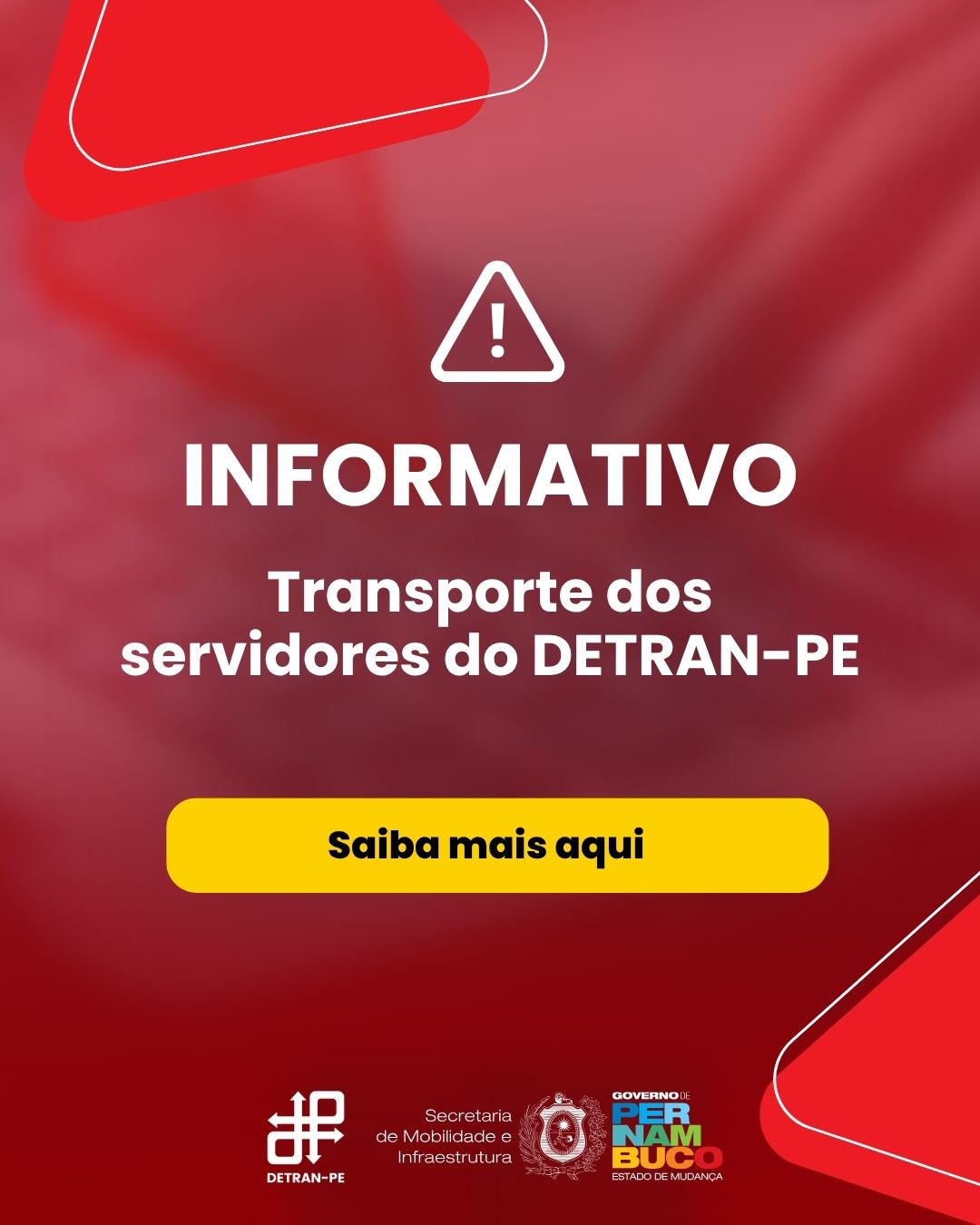 Informativo - transporte dos servidores do DETRAN-PE